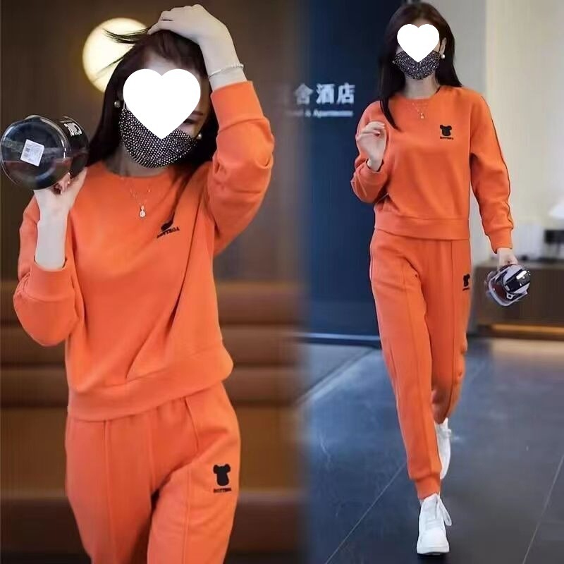 休闲运动套装女春秋季2025新款时尚洋气减龄大码卫衣跑步服两件套|undefined