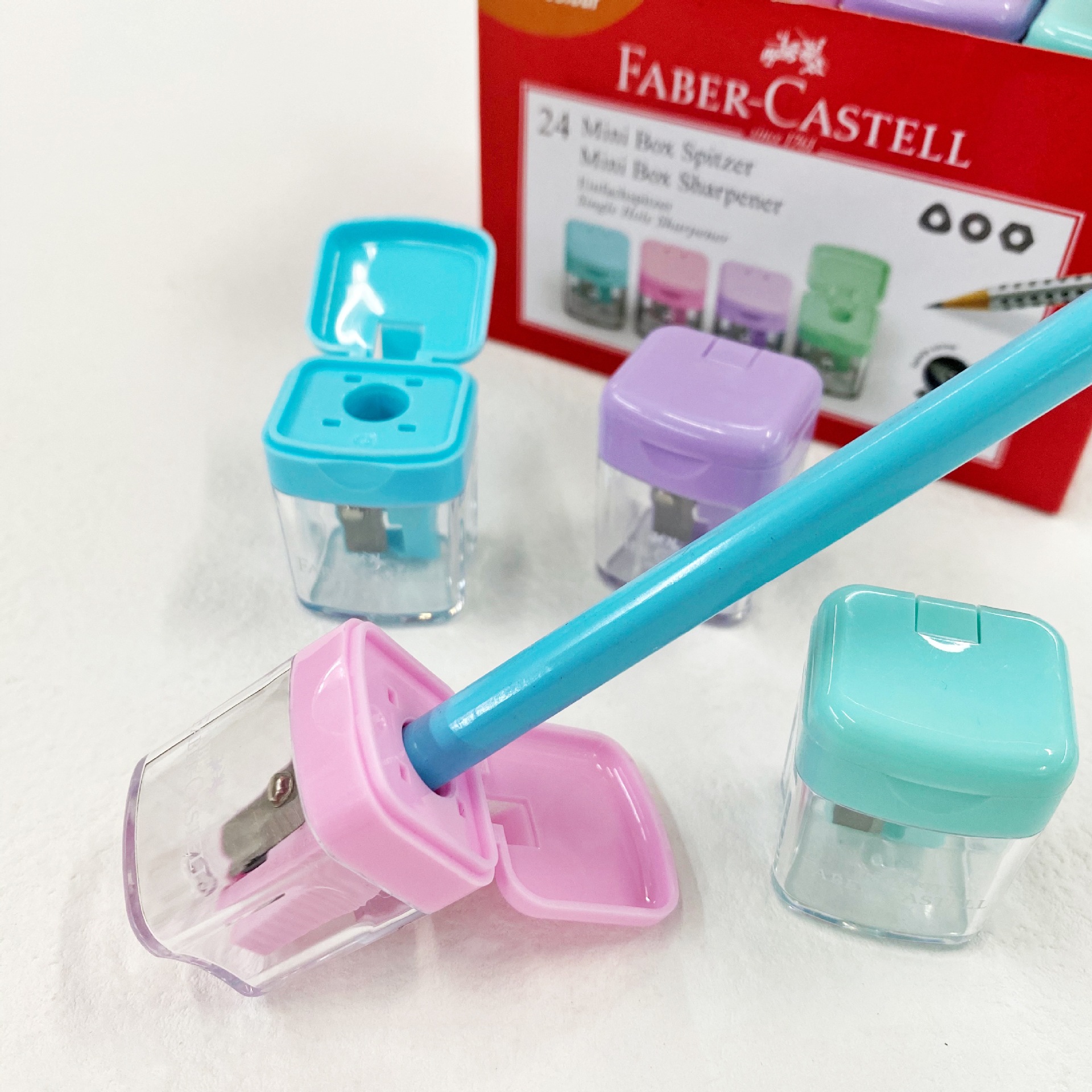 Alemán Faber-Jia 3819 sacapuntas Flip mini macaron barril sacapuntas para niños y estudiantes de primaria