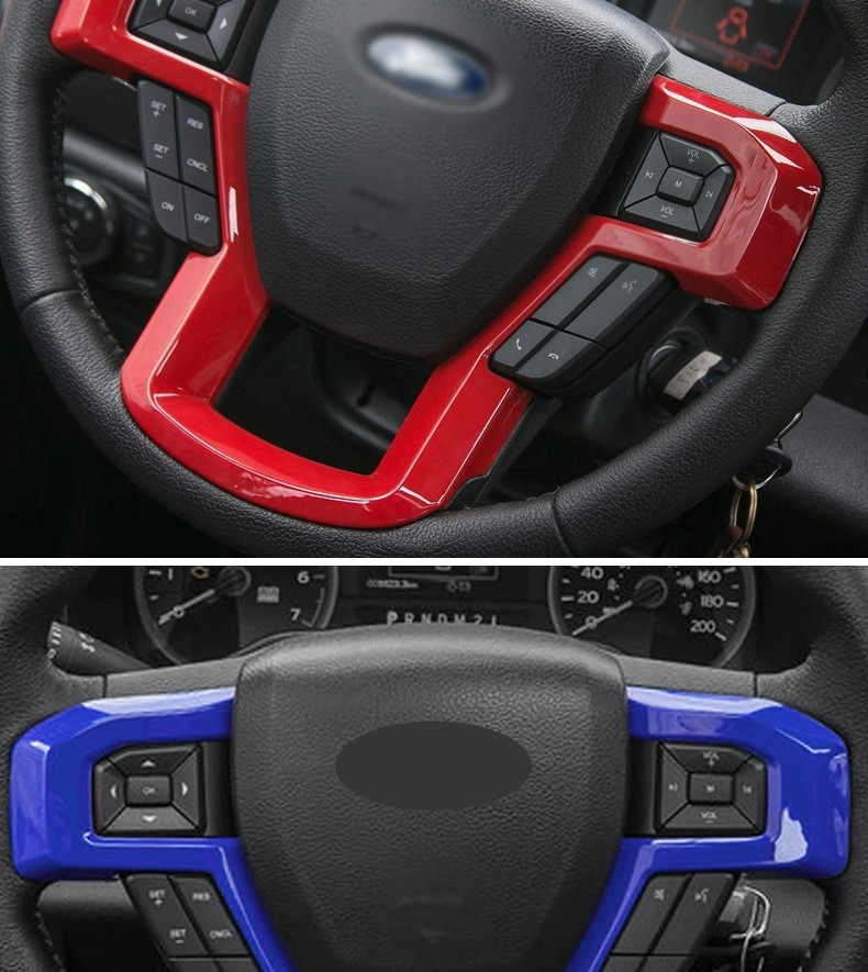 Applicable for Ford 15-19 F150 steering wheel trim, carbon fiber full steering wheel sticker