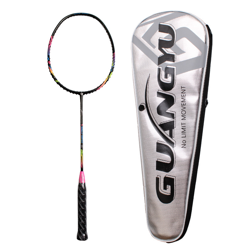 Badmintonracket voor volwassenen, snelheidsaanvaltype, windbestendig frame, wedstrijdracket voor heren en dames, enkel racket_voghion.com