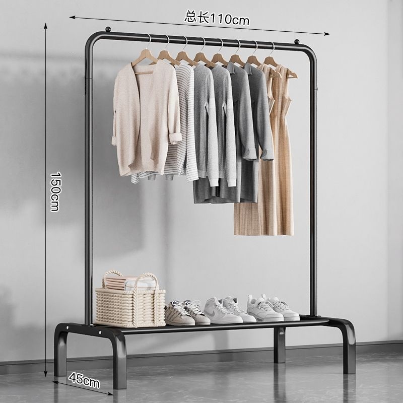 Percha de secado de ropa de piso dormitorio doméstico colgar ropa plegable de una sola varilla simple dormitorio interior móvil percha de sombrero