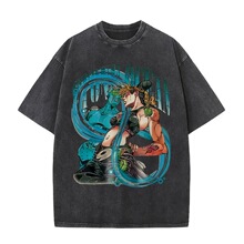 Anime JoJo's Bizarre Adventure Jolyne Washed Vintage T-shirt