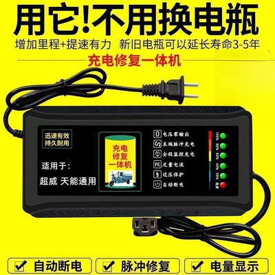 Automatic Power-Off Repair Charger for Two-Wheeled and Three-Wheeled Electric Vehicles, Compatible with 48V, 60V, 72V Lead-Acid Batteries (Other Electric Vehicle Accessories) - 48v12ah-charging-and-repairing-all-in-one-power-display-automatic-power-off-range-extension-speed-increase