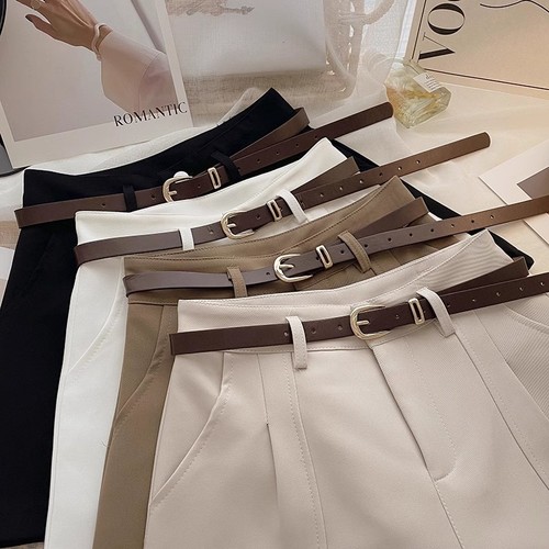 Leggings Casual Shorts Women 2025 Autumn Summer New Korean Version Ins Hong Kong Style Retro Simple Outerwear High-Waist A-Line