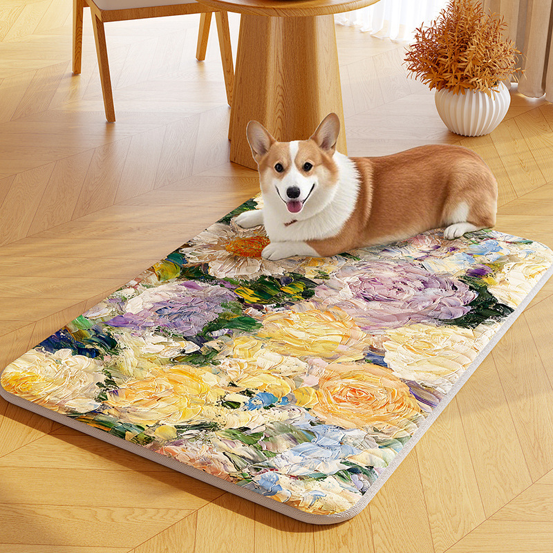 Alfombrilla de hielo para mascotas de verano, alfombrilla para perros, seda de hielo lavable a máquina, alfombrilla para dormir para perros y gatos