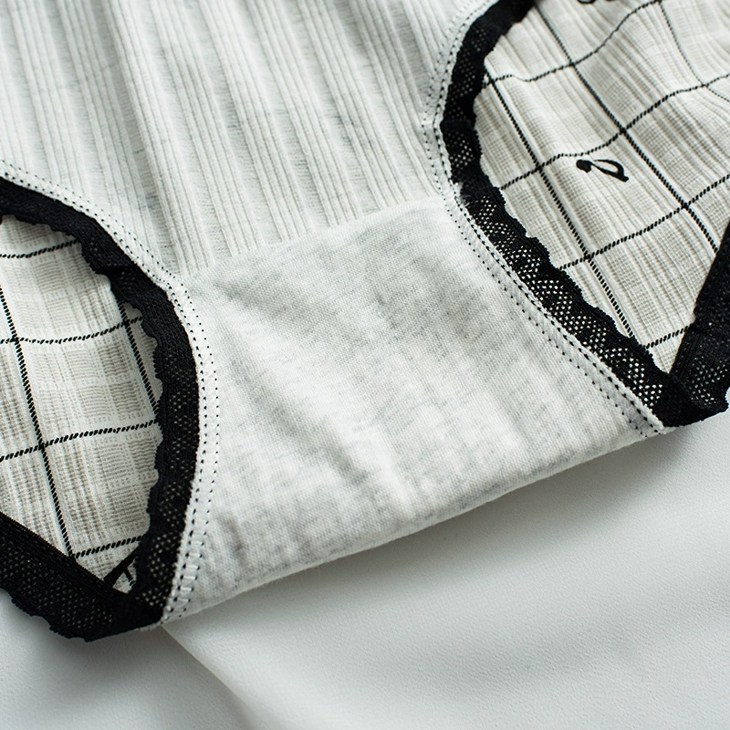 Demi-season pants, black cotton cartoon trousers, knitted underwear, plus size, mid rise