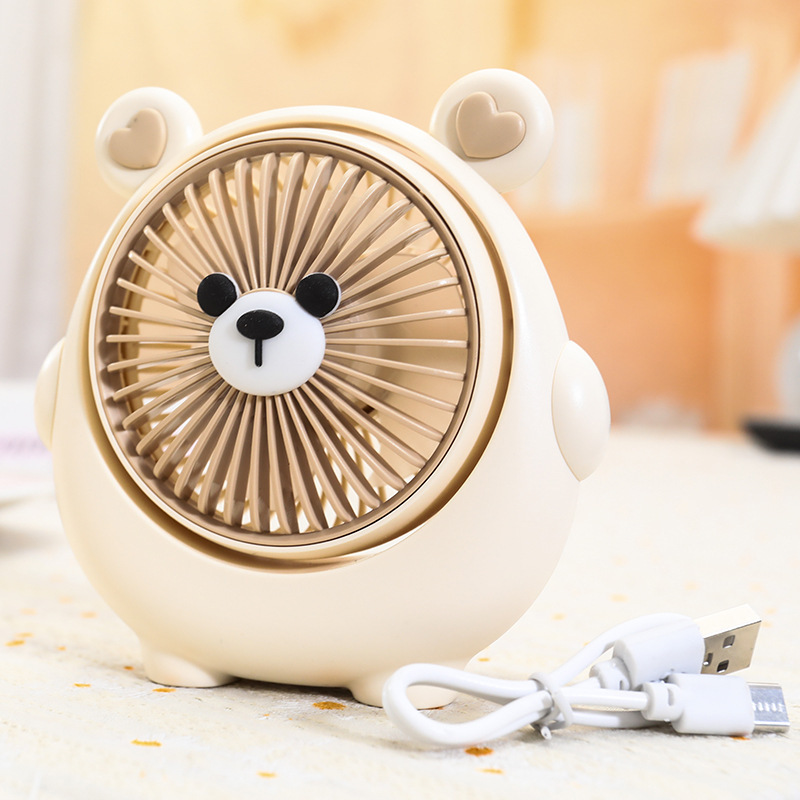 新型萌え犬かわいい扇風機USB充電三段角度調整デスクトップベッド家庭用手持ち扇風機|undefined