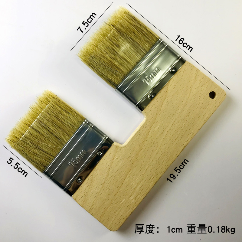 자연색, U자형 양면 강모 브러시 WT425, 강모