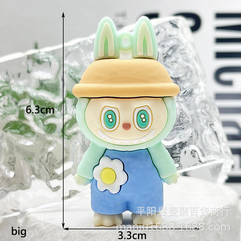 卡通拉布布钥匙扣公仔盲盒挂件跨境labubu迷你手机小挂件拉布布配|undefined