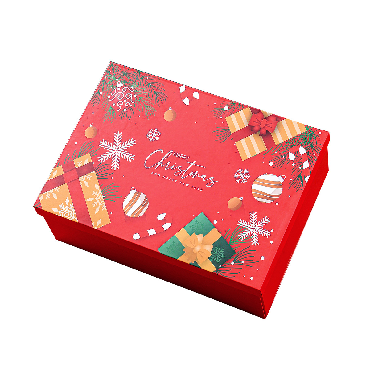 Caja de embalaje de regalo de Navidad transfronteriza impresa en color caja de regalo plegable cubierta de Navidad para enviar bufandas bolsas portátiles