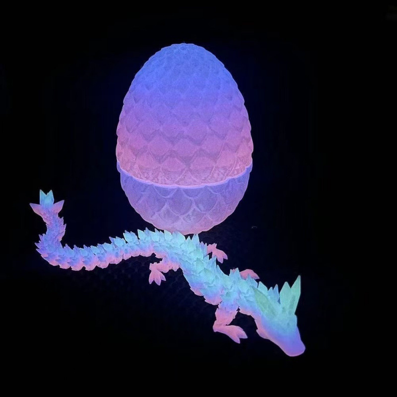 3D プリント発光クリスタルドラゴン中国のドラゴンの卵クリエイティブ手作りおもちゃフル関節可動発光装飾品おもちゃ|undefined