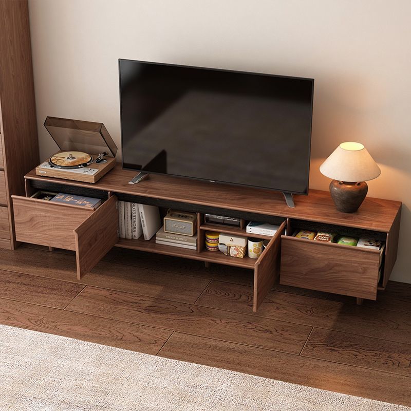 Household New New Chinese Style Solid Wood Tv Cabinet Floor-Standing Mid-Century Style Living Room Storage Storage Cabinet Integrated Small Apartment