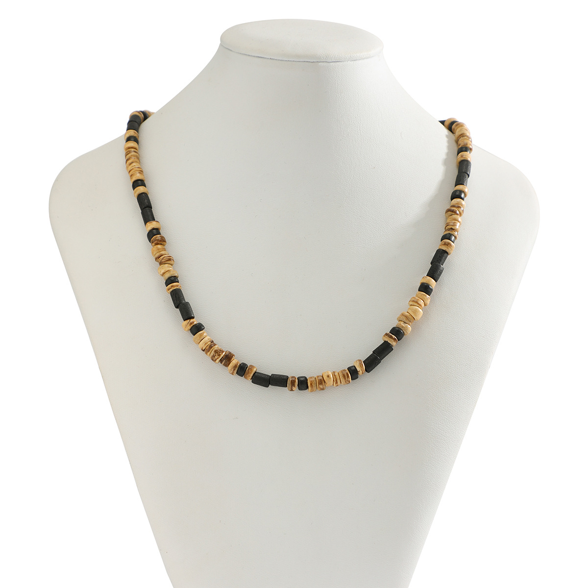 12g Weight Beads Pendant Material Necklace Classification Beads Chain Material 1 Piece Quantity Casual Occasion Wooden beads Material Geometric Pattern Men's Gender Beaded Design Basic Style Basic Geometric Wooden Beads Beaded Men's Necklace 2