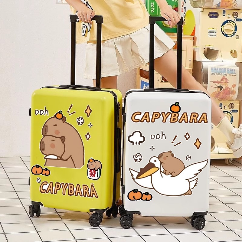 Kapibara Suitcase Stickers Are Waterproof and Leave No Glue Residue, with a High-End Feel, Cartoon Creative Design, and Are Small Decorative Accessories for Suitcases