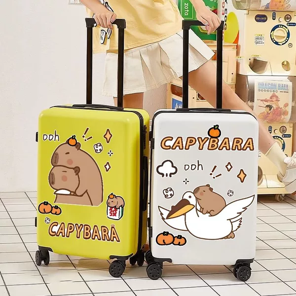 Kapibara Suitcase Stickers Are Waterproof and Leave No Glue Residue, with a High-End Feel, Cartoon Creative Design, and Are Small Decorative Accessories for Suitcases