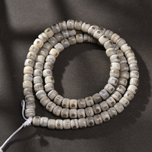 DIY半成品骆驼骨108颗佛珠素珠老铜万字镶嵌桶珠牦牛骨老料串珠