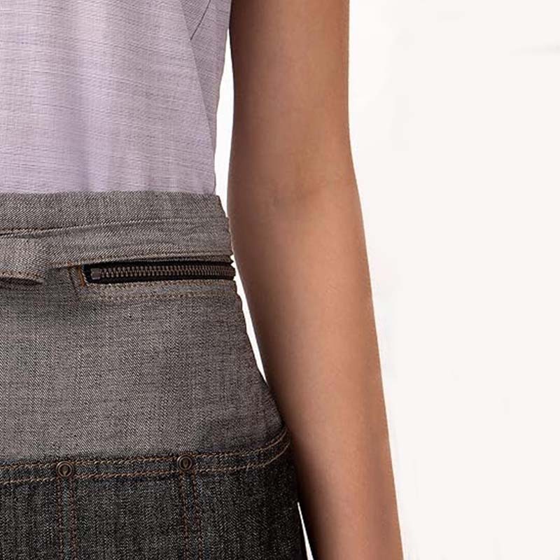 Transfronterizos algodón vaquero delantal rayas de contraste corto barista ropa de trabajo delantal de cocina doméstica al por mayor