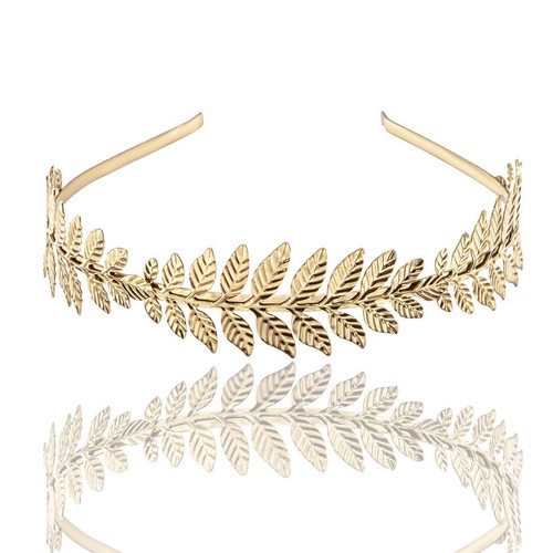 [Metal leaf headband] European and American popular bridal headband gold leaf headband hair accessories crown headband armband