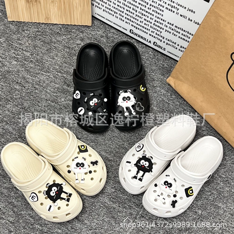 Модные сабо со съемными цветами, летний трендовый стиль, унисекс пляжные сандалии, милые модные сандалии