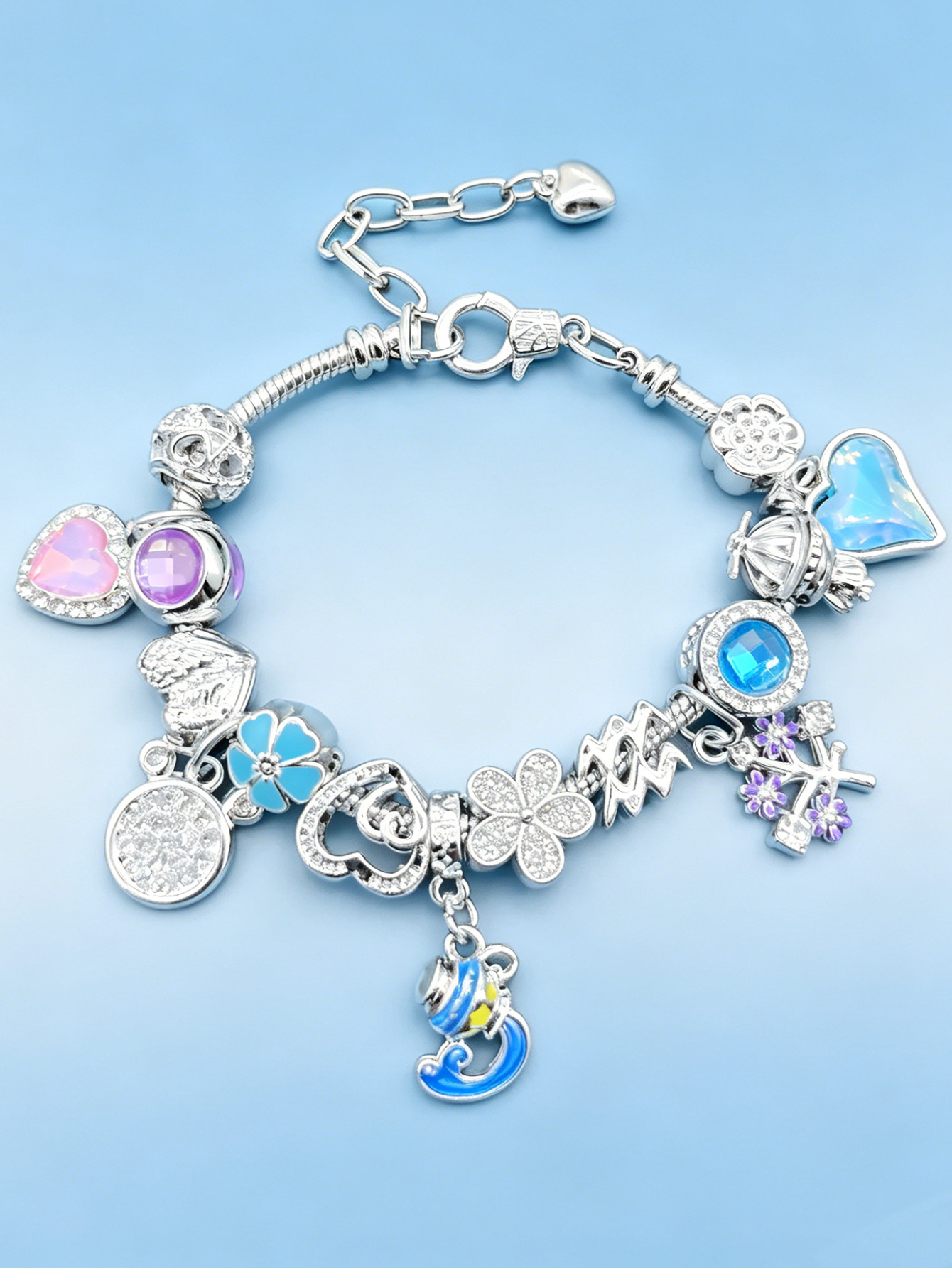 Brazalete Panjia DIY doce signos Brazalete diamante amor pentagramas árbol de la vida cuatro hojas joyas de moda
