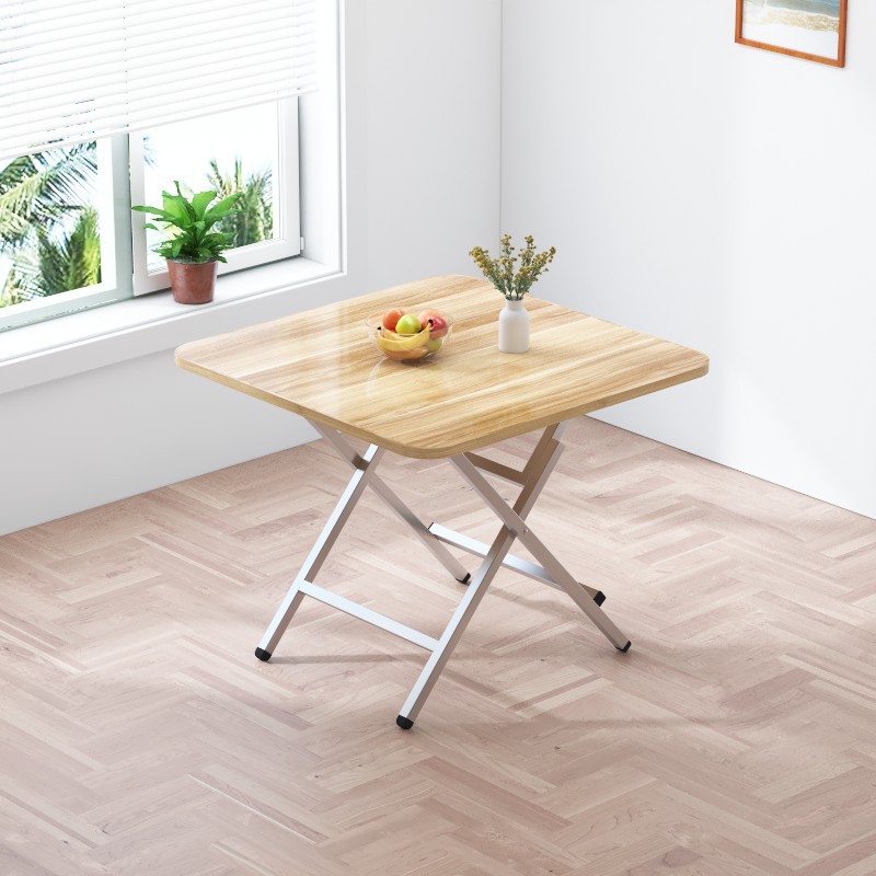 Mesa plegable, mesa de comedor casera, mesa de comedor portátil simple, mesa cuadrada de alquiler, mesa cuadrada simple de comedor