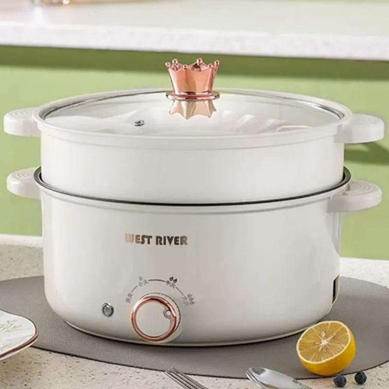 Electric Hot Pot (WEST RIVER) Large-Capacity Non-Stick Multi-Function Cooker, High Power