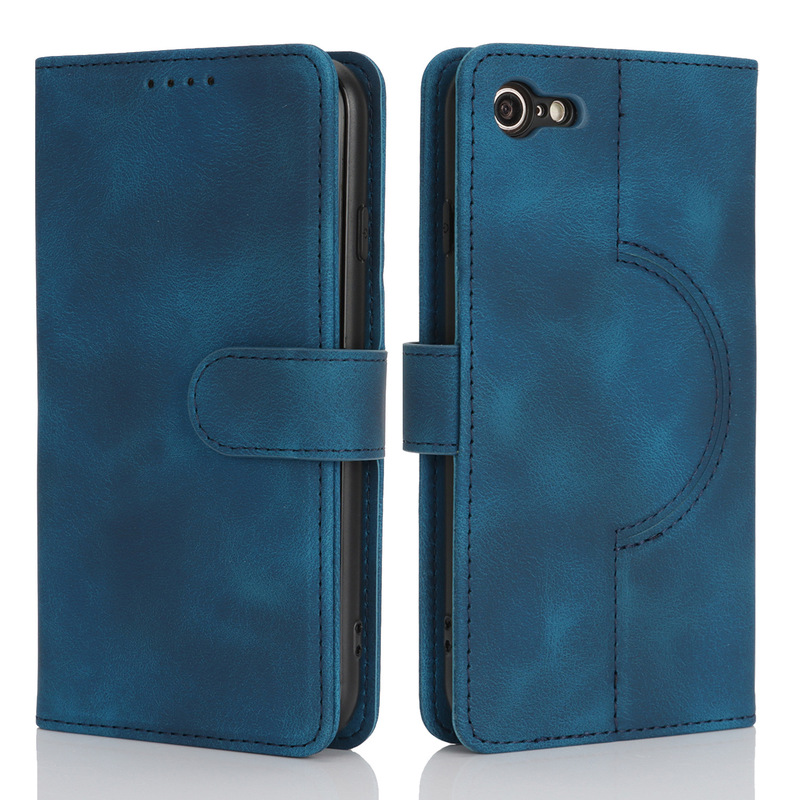 For iPhone 7/8/SE 2022 leather case Apple 11 double folded wallet leather case Magsafe version