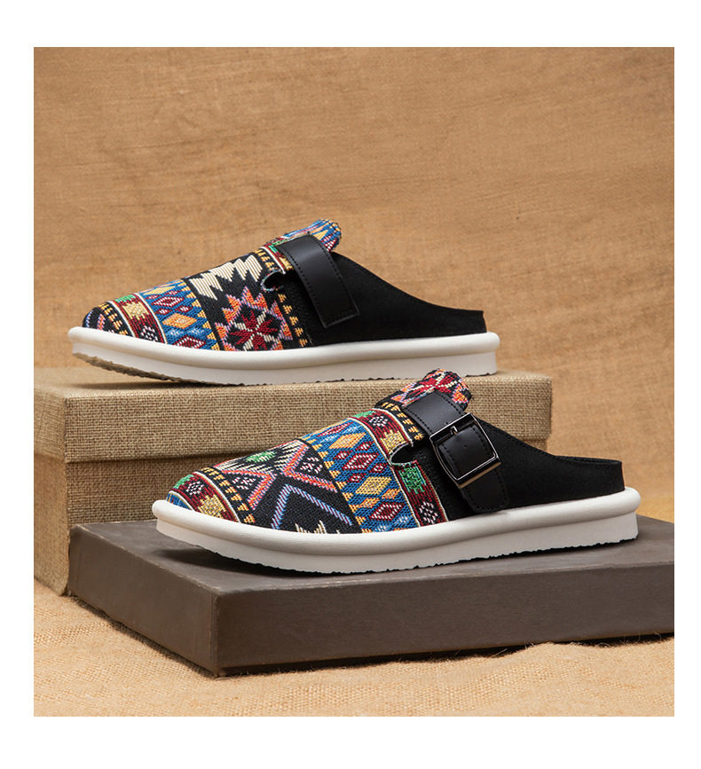 Dép sandal nam nửa gót không quai hậu, thoáng khí mùa hè, đế bằng nhẹ, size lớn 39–47 — BK 502m màu, BK 503m màu, BK 505m màu nâu, BK501 kaki chi tiết 37