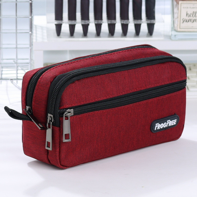 Red capacious pencil case