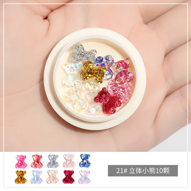 Online popular hielo transparente Aurora mariposa joyería cristal blanco piedra tridimensional uñas diamante Super Flash rhinestone uñas joyería