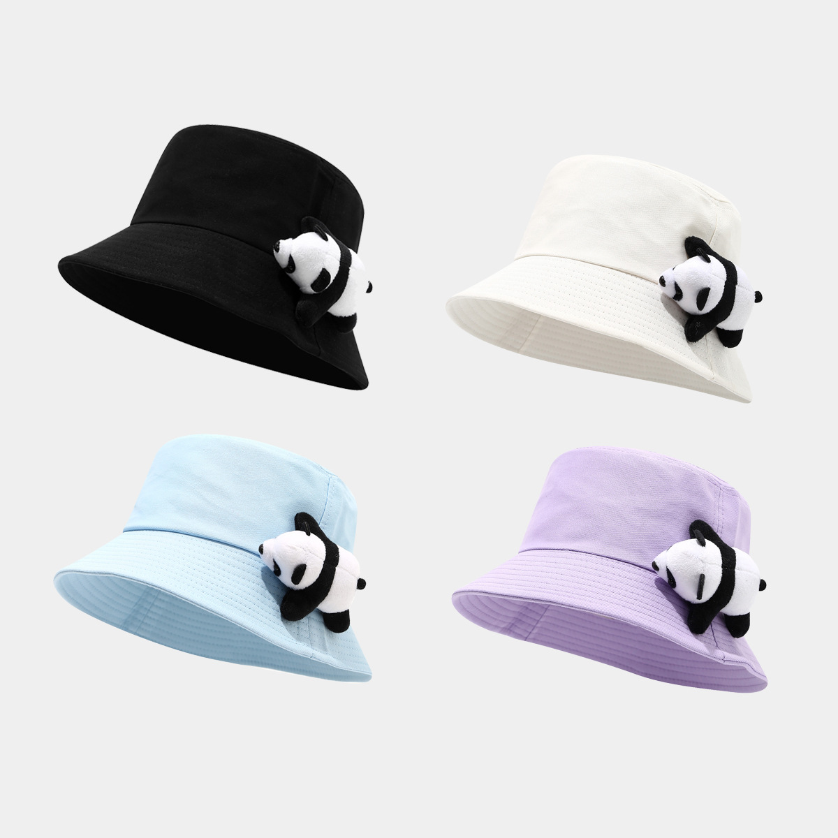 Versión coreana de la muñeca de dibujos animados lindo panda rojo sombrero de pescador hombres y mujeres japonés pequeño fresco moda dulce sombrero de lavabo sombrero para el sol