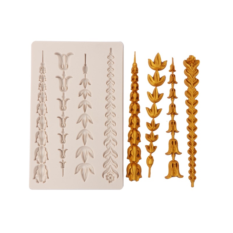 Molde de pastel de estilo europeo en relieve molde de silicona fondant ritmo seco borde de la torta molde para hornear molde epoxi DIY