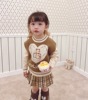 Spring Girls&#39; suits 2023 spring and autumn sweater Pleated skirt Korean Fan Two piece set Children knitting skirt suit