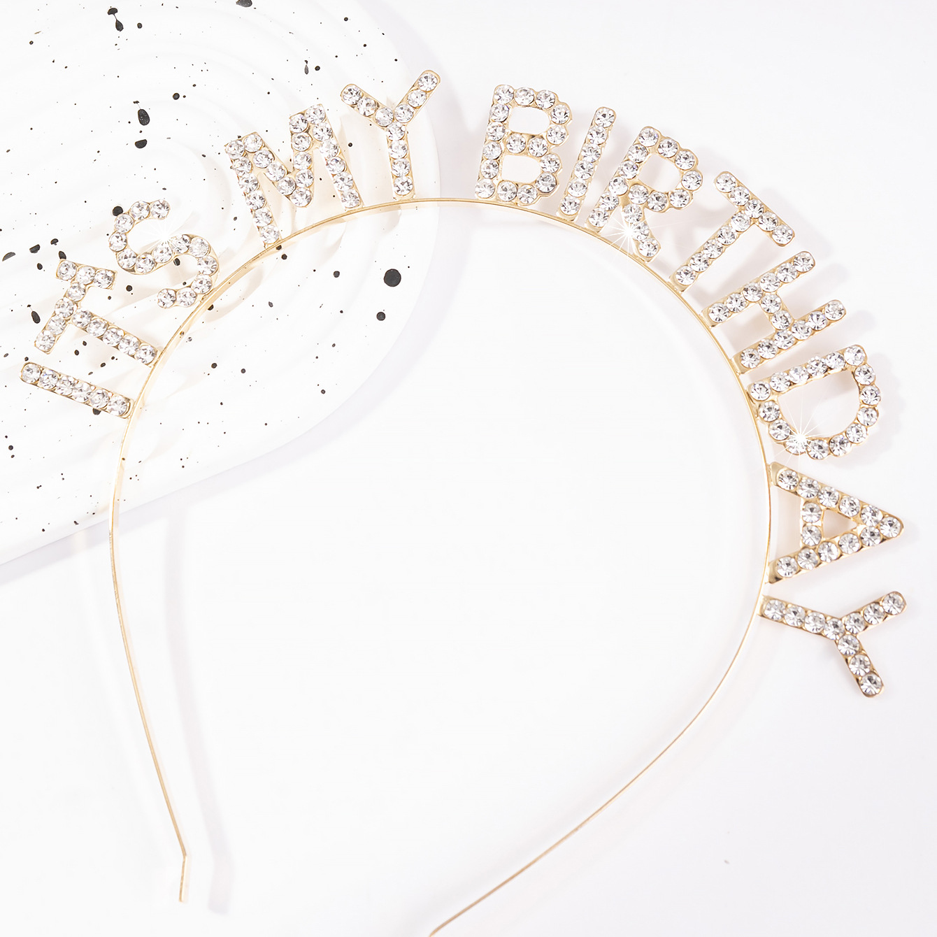 Diadema de cumpleaños con letras IT'S MY BIRTHDAY y pedrería, estilo europeo/americano, venta al por mayor