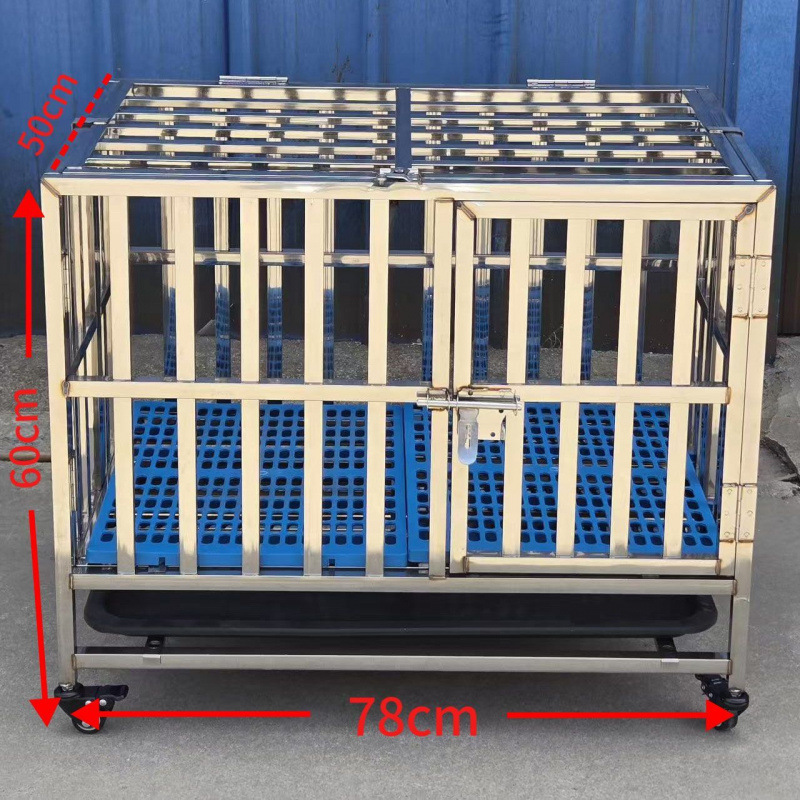 ステンレス鋼の犬ケージ折りたたみゴールデンレトリバーラブラドールシェパードペットケージ屋内外厚みのある中型および大型犬ケージ|undefined