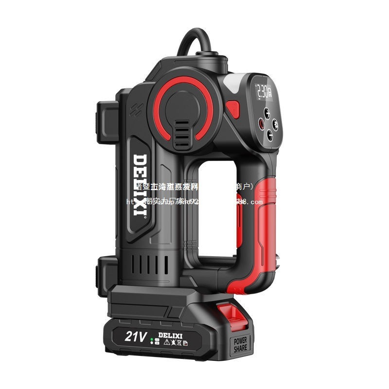 德力西充气泵便携式车用打气泵汽车轮胎户外车载打气筒高压充气筒