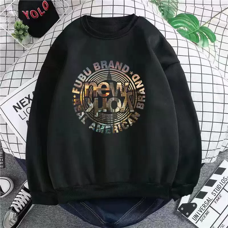 2024厂家批发秋季新款男士休闲薄款卫衣印花长袖情侣衫宽松卫衣男