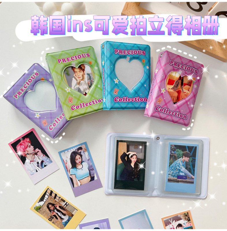 South Korea ins style a variety of cute little flowers 3 inch photo polo photo album Star love beans album small card storage book