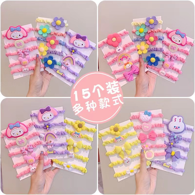 El pelo de los niños de estilo coreano lazo banda de goma banda de pelo del intestino grueso de la muchacha Linda cuerda de pelo bebé no hace daño pelo banda de pelo de alta elasticidad