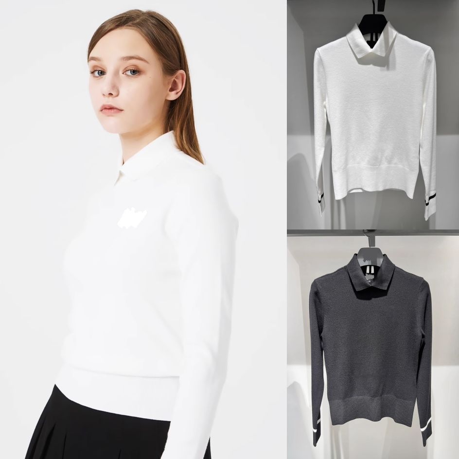 Korean Golf New Slim Fashion Versatile Long-Sleeve Base Knit Top Sports Outdoor Quick-Dry Women's Top