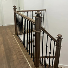 宁波厂家实木铁艺扶手精装家用窗台扶手别墅铁艺楼梯扶手