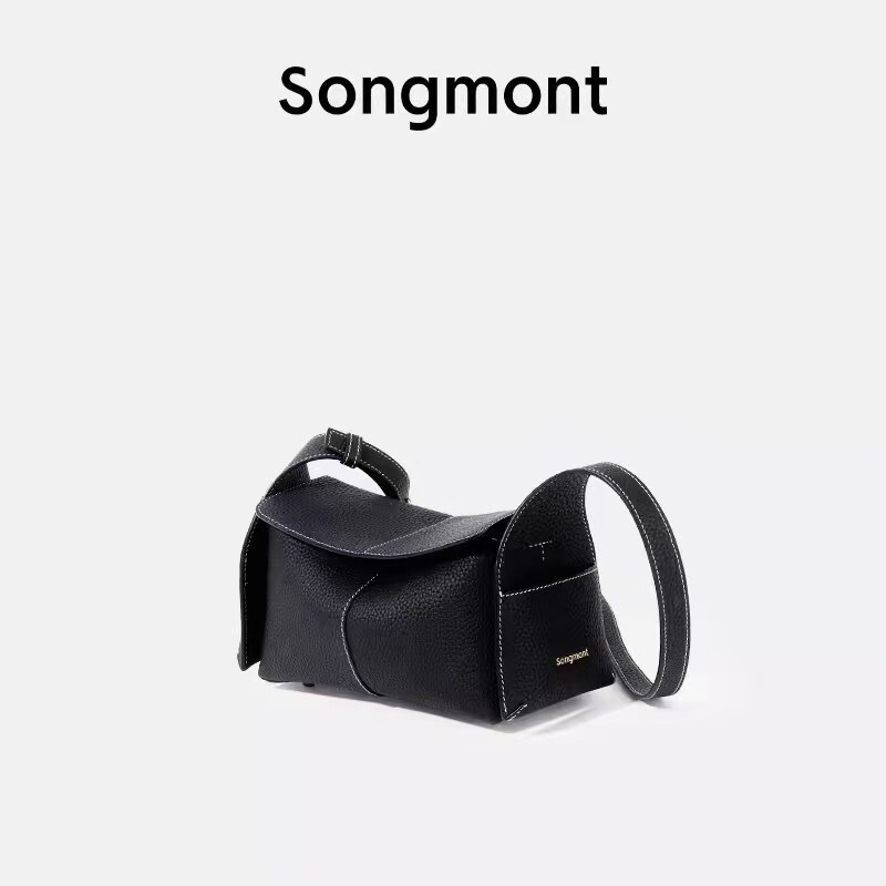 春夏头层牛皮通勤斜挎hobo包Songmont山下有松挂耳系列mini屋檐包|undefined