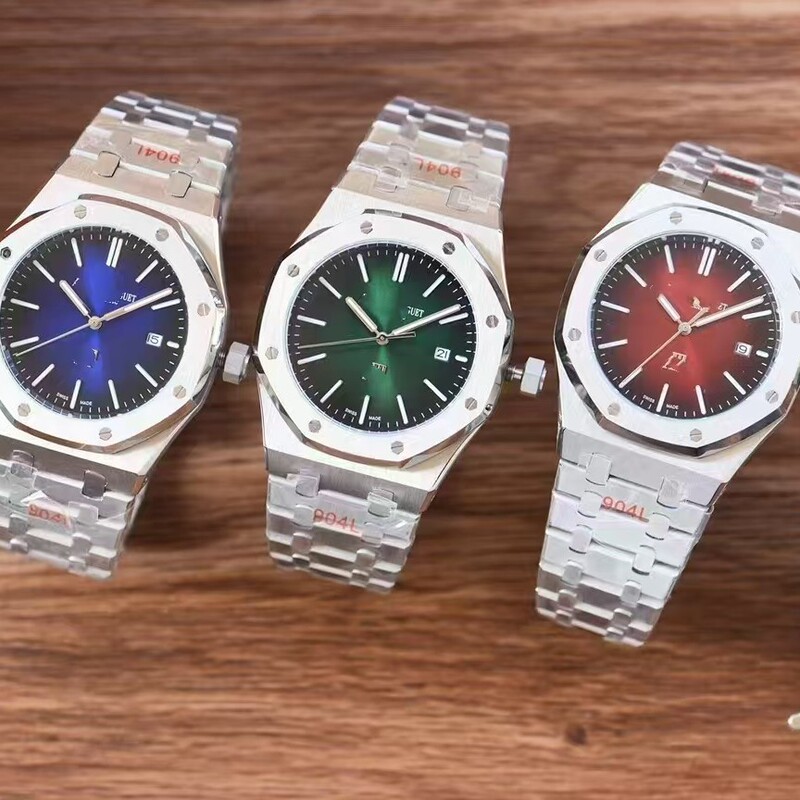 Cross-Border Dropshipping of Royal Oak Ap Fully Automatic Mechanical Transparent Bottom Waterproof Luminous Steel Band Men's Watch Wholesale