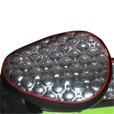 Electric Vehicle Seat Cushion Cover Leather Sun Protection Breathable Battery Vehicle Waterproof Anti-Slip Seat Cushion Cover Bicycle Universal Seat Cushion Cover (Seat cushion, seat cover) - leather-bright-silver-round-head-front-seat-cover