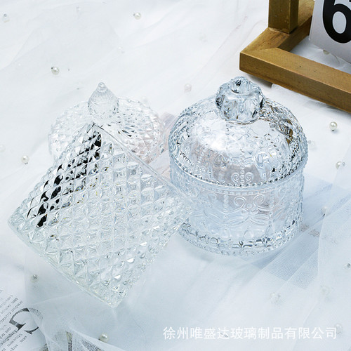 Mongolian yurt glass jar storage jar Roman jar European glass jar candle cup aromatherapy cup candy storage jar