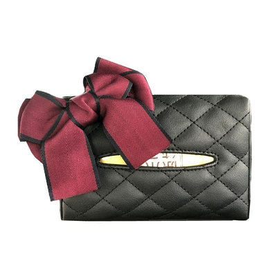 armrest box tissue box wholesale: Car tissue box/set - black-wine-red-bow