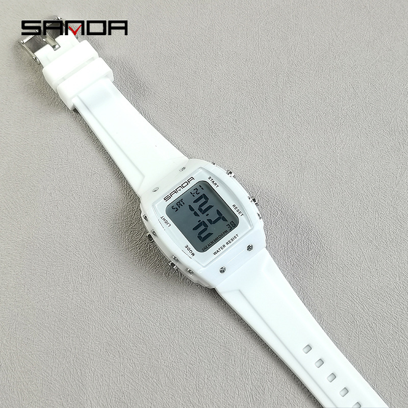 SANDA multifuncional barril de vino tipo reloj electrónico al aire libre para hombres y mujeres estudiantes reloj deportivo de moda reloj impermeable