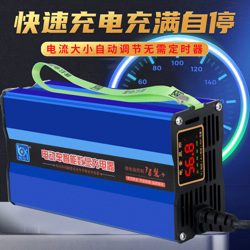 電気自動車デジタル充電器鉛電池48v/60v/72vスマート充電電圧三輪車充電機|undefined