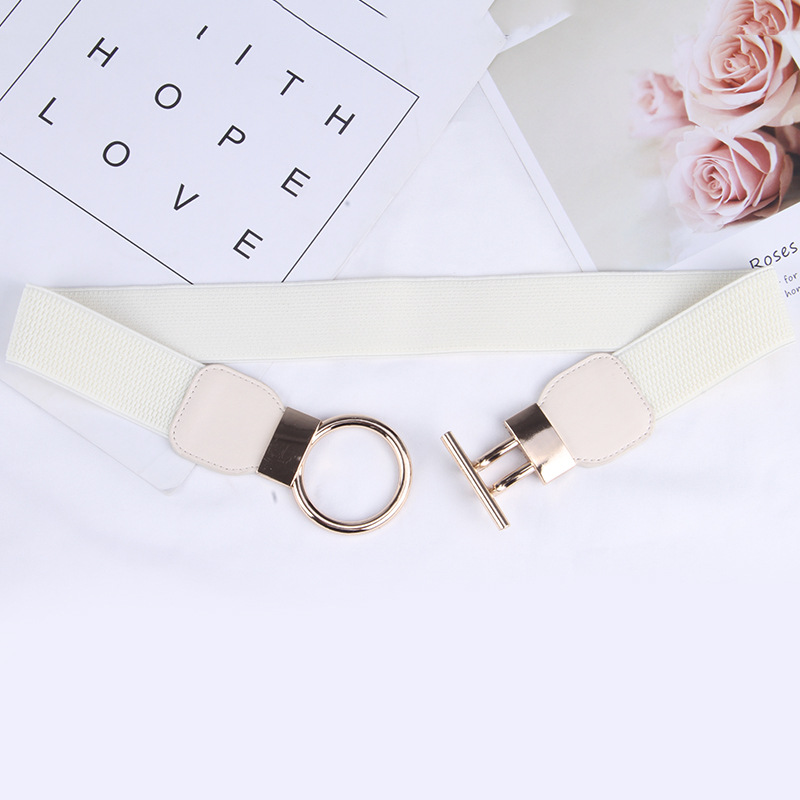 Elástico sello de la cintura decorativa de las mujeres de ancho simple decoración de la cintura todo partido cinturón a juego vestido abrigo suéter cintura apretado