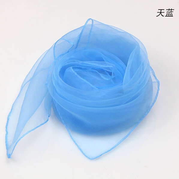 Solid monochrome chiffon small silk scarf Performing dance dance new…